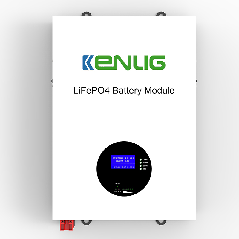 Kenlig LifePo4 Lithium Battery 6000 Cycles BMS Systémová zeďnamontovaná baterie LCD displej 48V/51.2V 100AH ​​200AH Powerwall